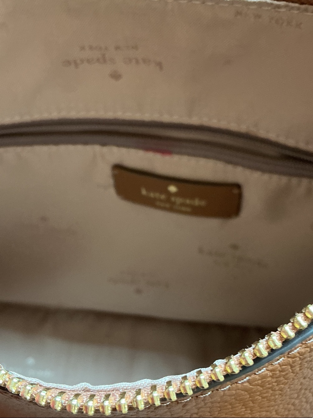 kate spade Chestnut Brown Pebbled Leather Shoulder Bag with Gold Hardware - Picture 6 of 7